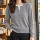 Fine Knit Crew Neck Cardigan