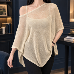Asymmetric Silk-Blend Knit Top