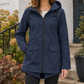 Hooded Jacket Polyester Straight with Full Zip and Fishtail Hem