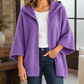 Cotton-Blend Hooded Cardigan with Easy Drape