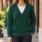 Cotton-Blend V-Neck Relaxed Cardigan