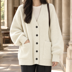 Oversized Ribbed Cardigan