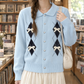 Bow Cardigan with Rounded Collar