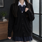 Cotton-Blend V-Neck Button Cardigan