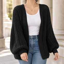 Chunky Knit Open-Front Cardigan