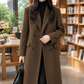 Overcoat Polyester Double-Breasted Longline Regular Fit with Flaps