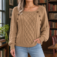 Square Neck Loose Knit Jumper