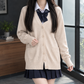 Cotton-Blend V-Neck Button Cardigan