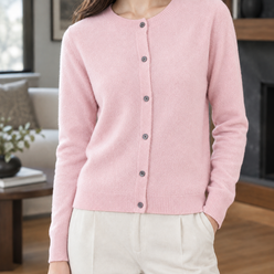Relaxed Round Neck Button Cardigan
