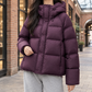 Puffer Jacket Duck Down Relaxed Hip-Length with Adjustable Hood