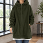 Oversized Fleece Zip Hoodie, Thigh Length