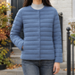 Quilted Jacket Polyester Lightweight with Round Neckline and Snaps