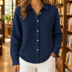 Collared Cotton-Blend Jumper