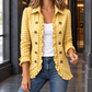 Jacket Polyester Gingham with Ruffle Trim and Open Front