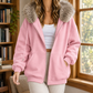 Faux Fur Trim Zip Hoodie