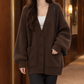 Chunky Ribbed Cardigan with Dropped Shoulders