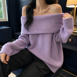 Off-Shoulder Jumper with Foldover Neckline