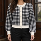 Cropped Houndstooth Cardigan