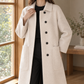 Coat Wool Longline Loose Straight with Oversized Patch Pockets