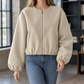 Jacket Polyester Cropped with Balloon Sleeves and Full Zip