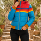 Quilted Colourblock Jacket Polyester with Hood and Zipped Pockets