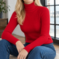 Close-Fitting Ribbed Roll Neck Jumper