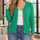 Scallop Neckline Fine-Gauge Cardigan