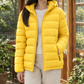 Puffer Jacket White Duck Down Filled with Hood and Full Zip