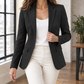 Blazer Polyester Single-Button with Notched Lapels and Shaped Waist