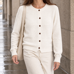Textured Button Cardigan, Regular Fit