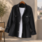 Utility Jacket Cotton Blend with Stand Collar, Epaulettes and Drawcord