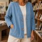 Jacket Washed Cotton Collarless with Two-Button Front