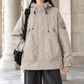 Utility Jacket Cotton Blend Hooded with Concealed Zip and Four Pockets