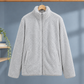 Zip Jacket Polyester Plush Straight Fit with Slanted Hand Pockets