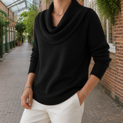Cowl Neck Jumper with Dropped Shoulders