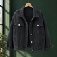 Denim Jacket Cotton Blend Relaxed with Four Pockets and Turned Cuffs