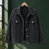 Denim Jacket Cotton Blend Relaxed with Four Pockets and Turned Cuffs