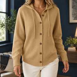 Hooded Cotton-Blend Cardigan