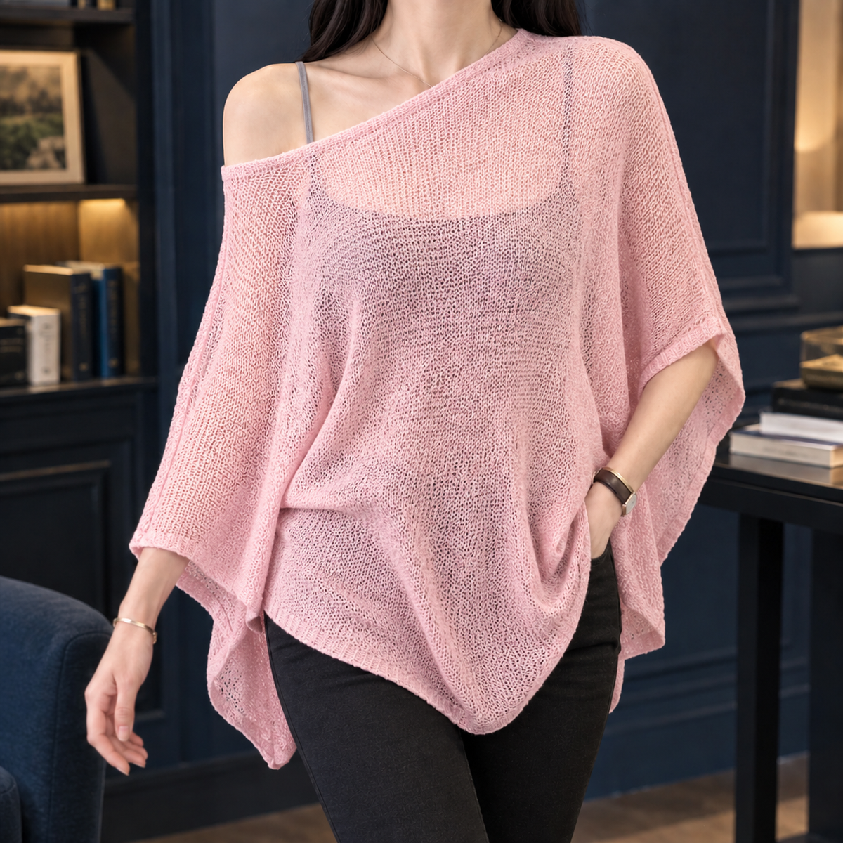 Asymmetric Silk-Blend Knit Top
