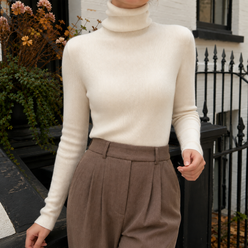 Cashmere-Feel Fine Rib Slim Jumper