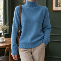 Ribbed Roll Neck Jumper with Tall Collar