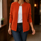 Soft Ribbed Hip-Length Cardigan
