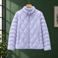 Quilted Jacket Duck Down Filled with Wave Quilting and Full Zip