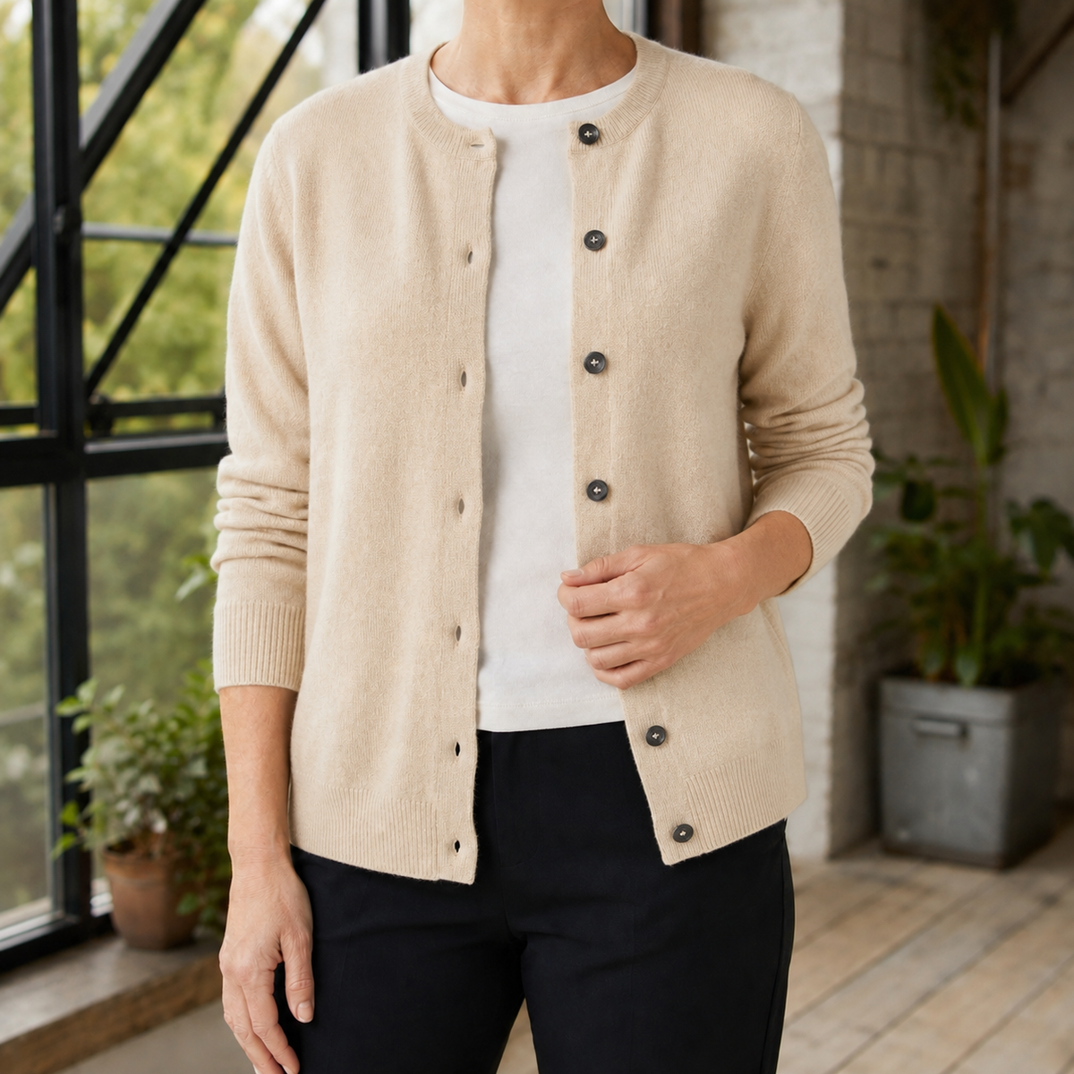 Buttoned Soft Knit Cardigan