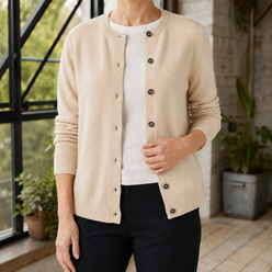 Buttoned Soft Knit Cardigan
