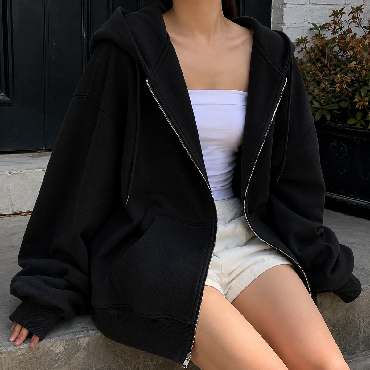 Oversized Zip Hoodie
