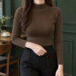 Ribbed Mock Neck Knit Top