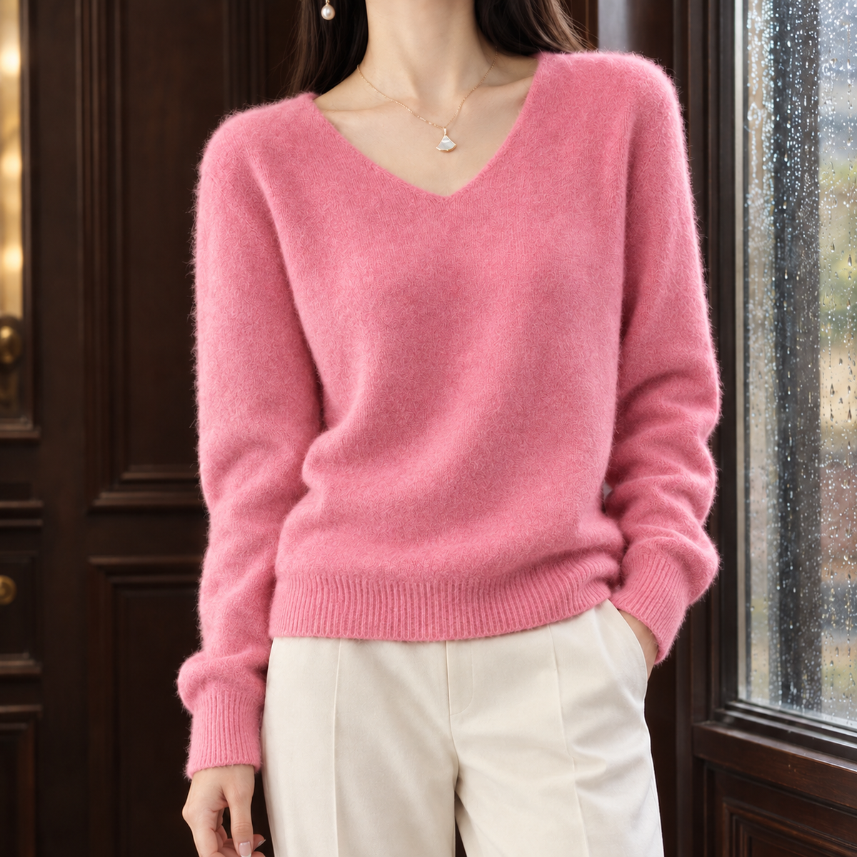 Pure Wool V-Neck Jumper