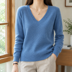 Easy Relaxed V-Neck Knit Jumper