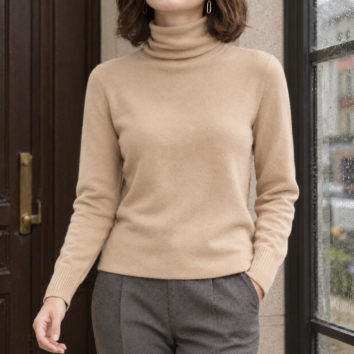 Wool-Blend Roll Neck Jumper